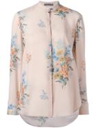 Alexander Mcqueen - Floral Print Shirt - Women - Silk - 46, Nude/neutrals, Silk