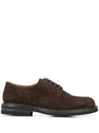 Green George Perforated Leather Brogues - Brown