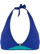 Semicouture Clip-front Bikini Top - Blue