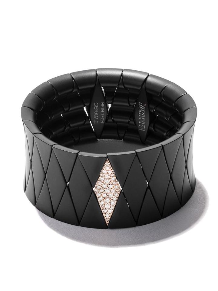 Roberto Demeglio 18kt Rose Gold Diva Ceramic And Diamond Cuff - Black