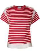 Red Valentino Mesh Insert Striped T-shirt