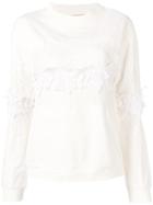Twin-set Broderie Anglaise Panel Jumper - White
