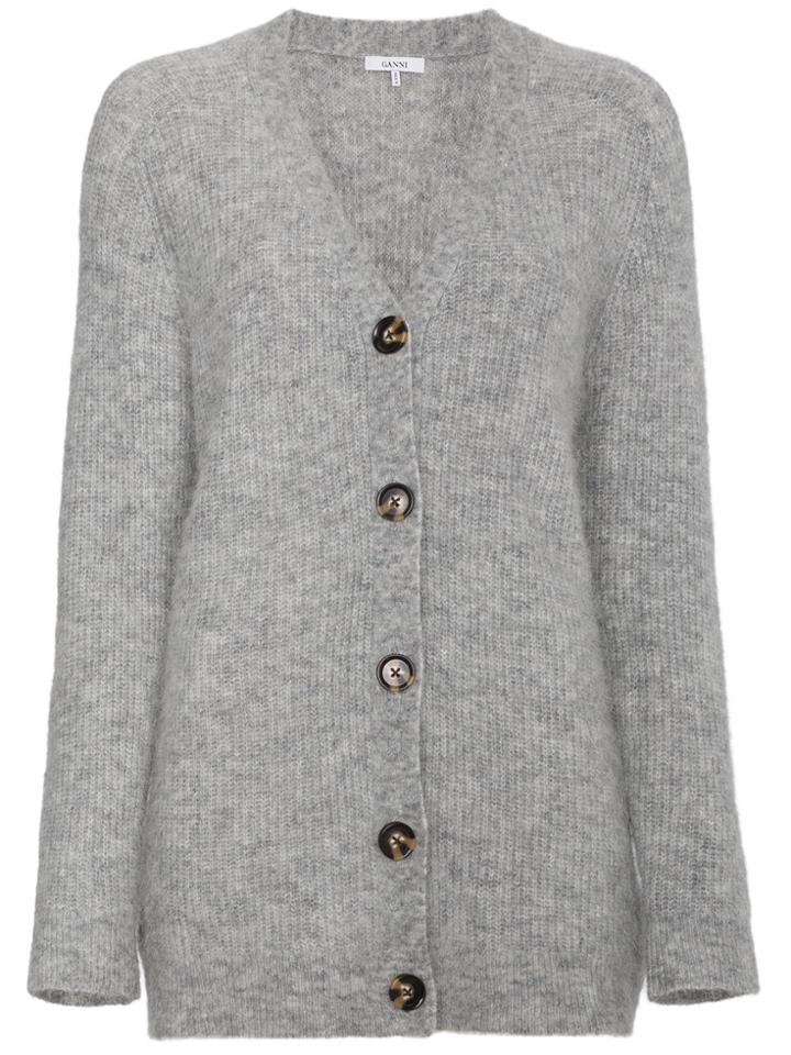 Ganni Evangelista Wool Cardigan - Grey