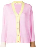 Marni Colour-block Long-sleeve Cardigan - Pink