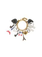 Balenciaga Paris Chain Charm Bracelet - Metallic