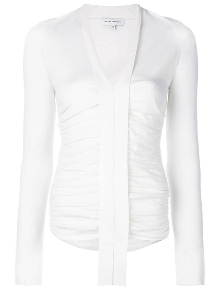 Narciso Rodriguez Ruched Long-sleeve Top - White