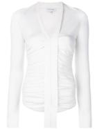 Narciso Rodriguez Ruched Long-sleeve Top - White