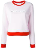 Carven Logo Print Sweatshirt, Women's, Size: Xs, Pink/purple, Cotton/polyester
