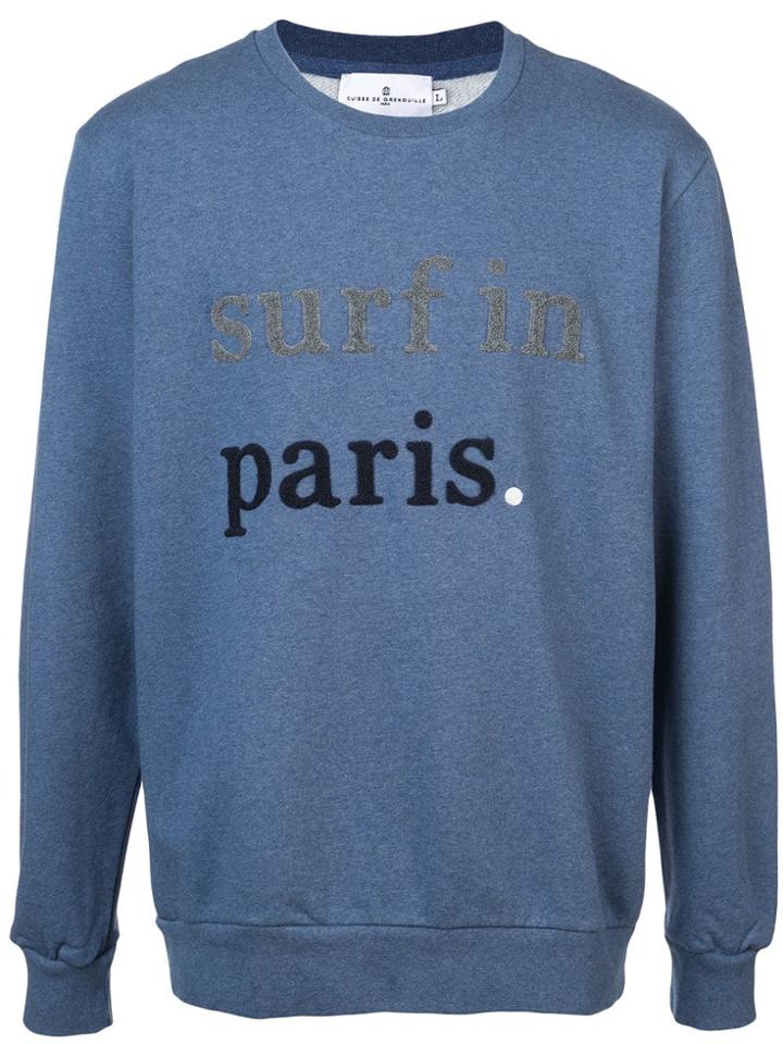 Cuisse De Grenouille 'surf In Paris.' Appliqué Jumper - Blue