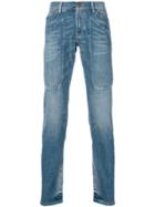 Jeckerson Patch Detail Straight Leg Jeans - Blue