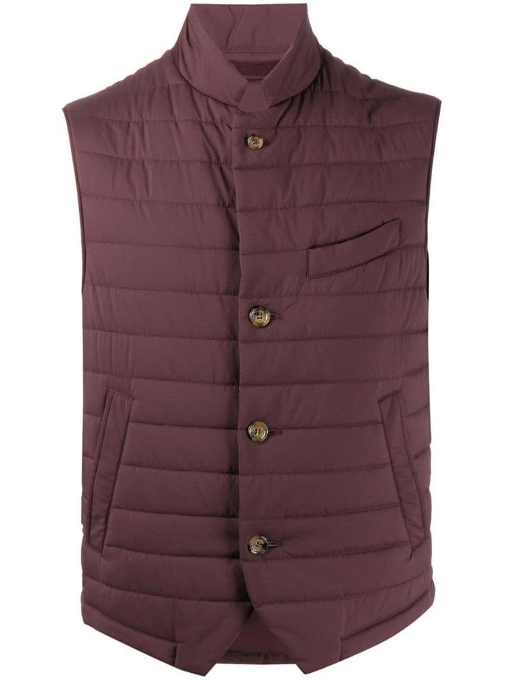 Eleventy Padded Button Gilet - Purple