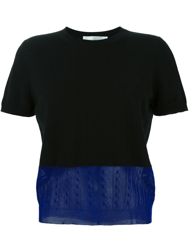 Victoria Beckham Panelled Knit Top, Women's, Size: 3, Black, Silk/cotton/cashmere
