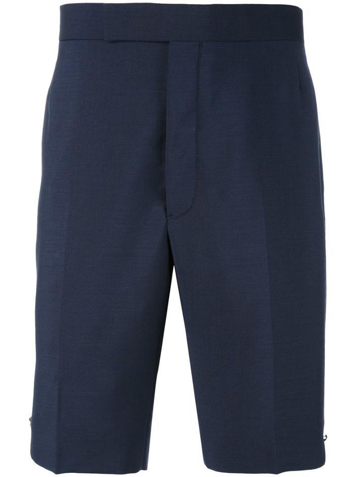 Thom Browne - Button Detail Tailored Shorts - Men - Cotton - 0, Blue, Cotton