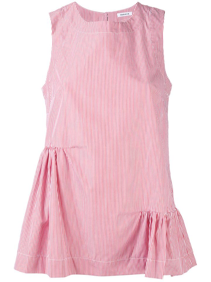 P.a.r.o.s.h. Ruched Pinstripe Blouse - Red