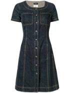 Chanel Pre-owned Shortsleeved Buttoned Denim Dress - Blue