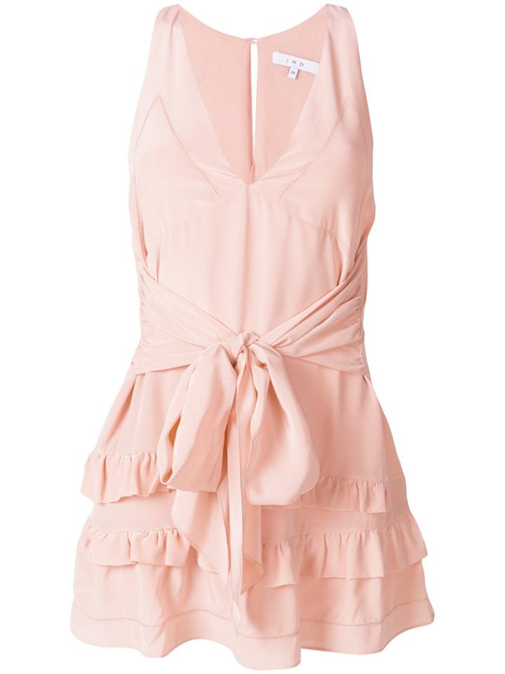 Iro Ruffled Tie Dress - Pink & Purple