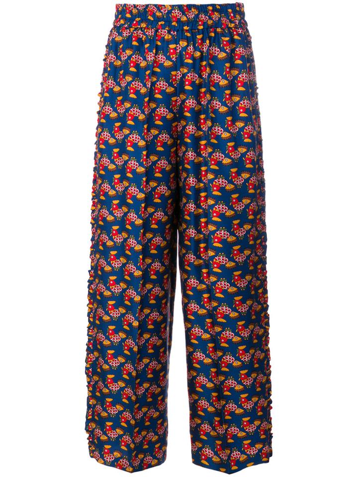 La Doublej Cropped Printed Trousers - Multicolour