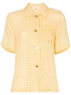 Rejina Pyo Gingham Print Short-sleeved Linen Shirt - Yellow
