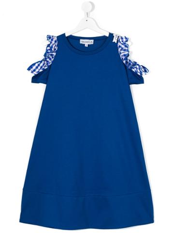 Simonetta Kids Cold Shoulder Dress - Blue