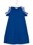 Simonetta Kids Cold Shoulder Dress - Blue