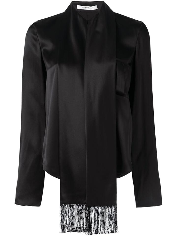 Givenchy Scarf Lapel Blouse - Black