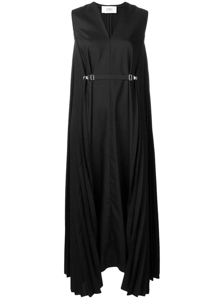 Ports 1961 Sleeveless Pleated Dress - Black