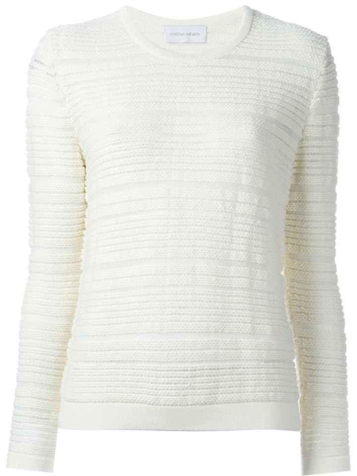 Christian Wijnants Striped Jumper, Women's, Size: S, White, Viscose/cotton/polyester/nylon