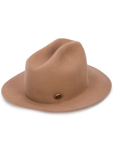 Maison Michel Tylie Trilby Hat - Brown