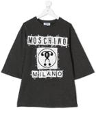 Moschino Kids Trompe L'oeil Logo Print T-shirt Dress - Grey