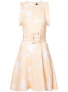 Proenza Schouler Rose Imprint Belted Dress - White