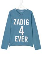 Zadig & Voltaire Kids Slogan T-shirt - Blue