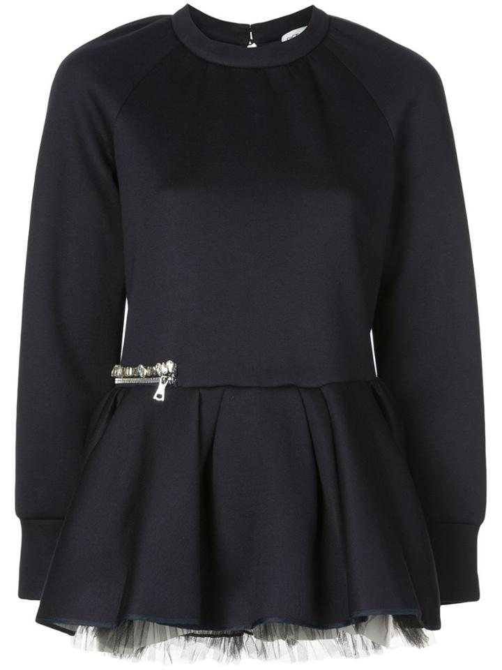 Dice Kayek Crystal Embellished Top - Blue