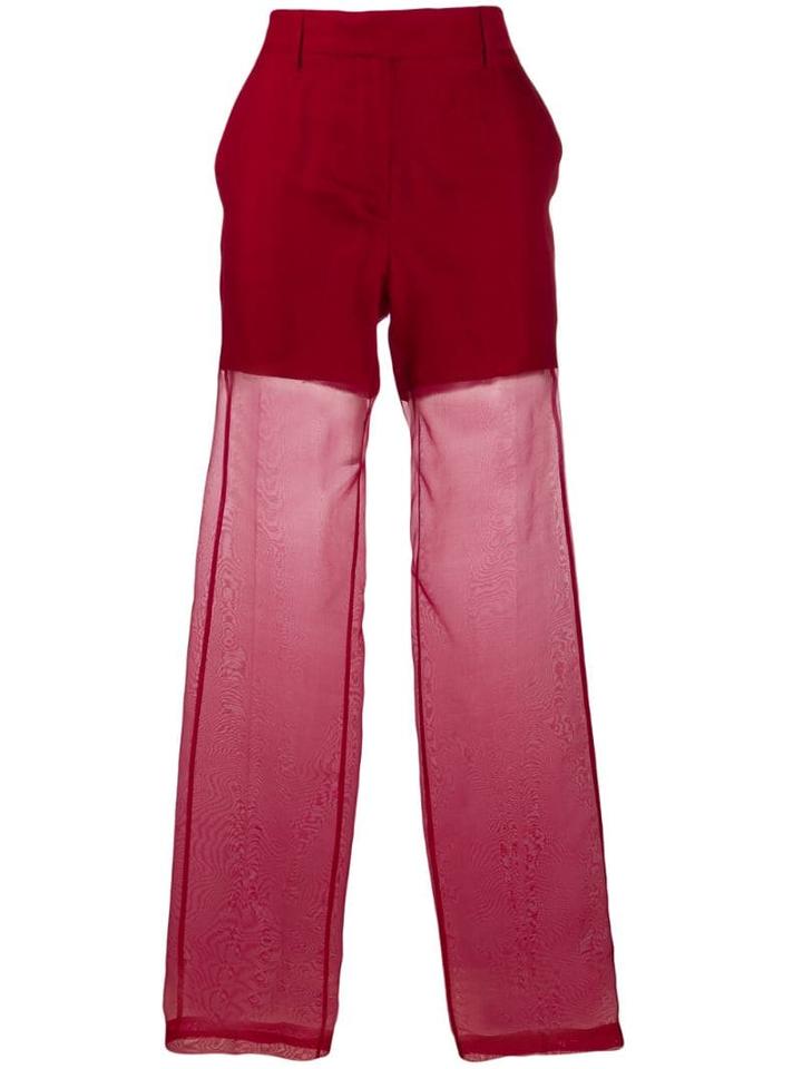 Helmut Lang Organza Straight-leg Trousers - Red