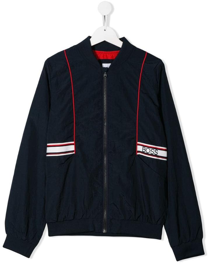 Boss Kids Teen Logo Bomber Jacket - Blue