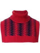 Ernest W. Baker Jacquard Bib Rollneck Sweater - Red