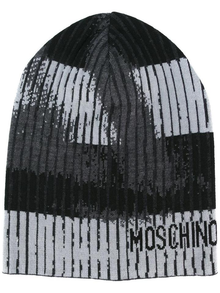 Moschino Trompe-l'oeil Beanie, Men's, Black, Wool