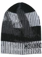 Moschino Trompe-l'oeil Beanie, Men's, Black, Wool