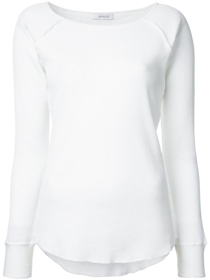 En Route Longsleeved T-shirt, White, Cotton