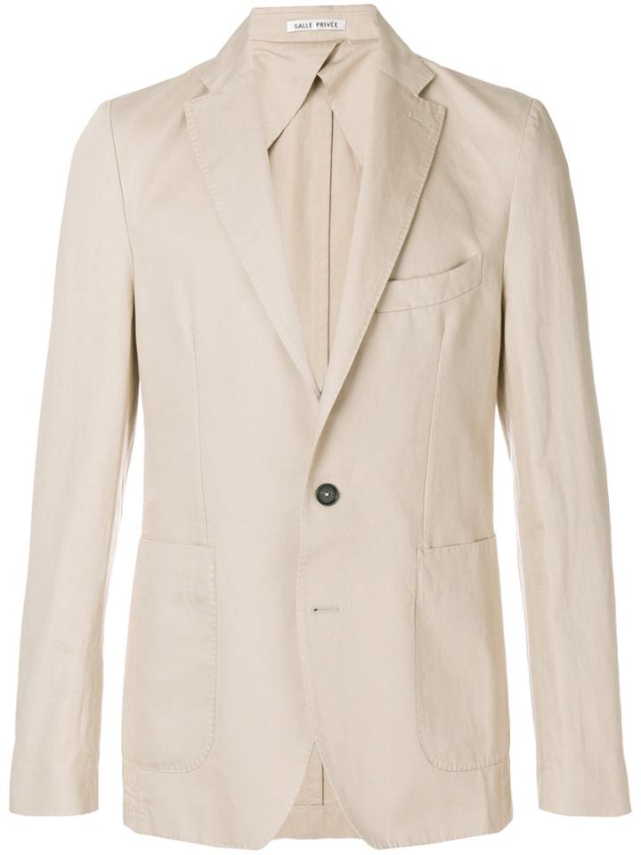 Salle Privée Classic Single-breasted Blazer - Nude & Neutrals