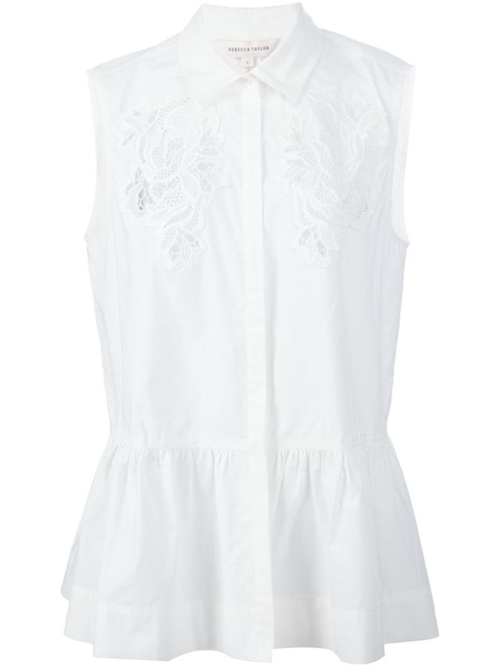 Rebecca Taylor Embroidered Peplum Shirt