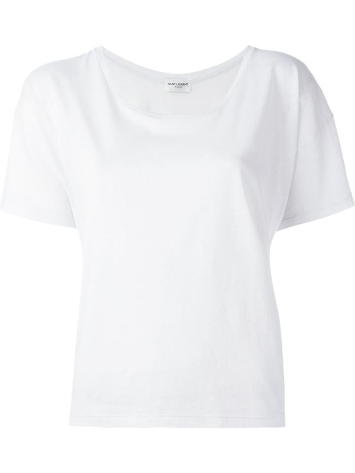 Saint Laurent Boxy T-shirt, Women's, Size: L, White, Cotton