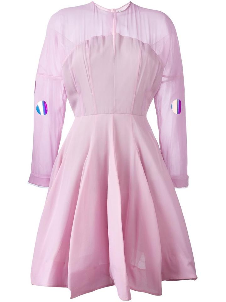 Natasha Zinko Flared Dress, Women's, Size: 34, Pink/purple, Silk/polyamide/polyester