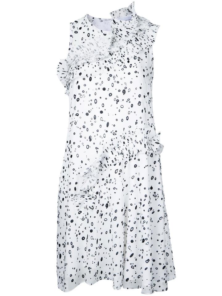 Carven - Dots Print Dress - Women - Polyester - 38, Women's, White, Polyester