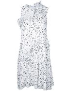 Carven - Dots Print Dress - Women - Polyester - 38, Women's, White, Polyester