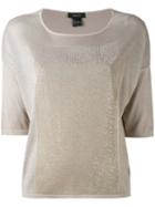 Avant Toi - Metallic Panel T-shirt - Women - Silk/aluminium - Xs, Nude/neutrals, Silk/aluminium
