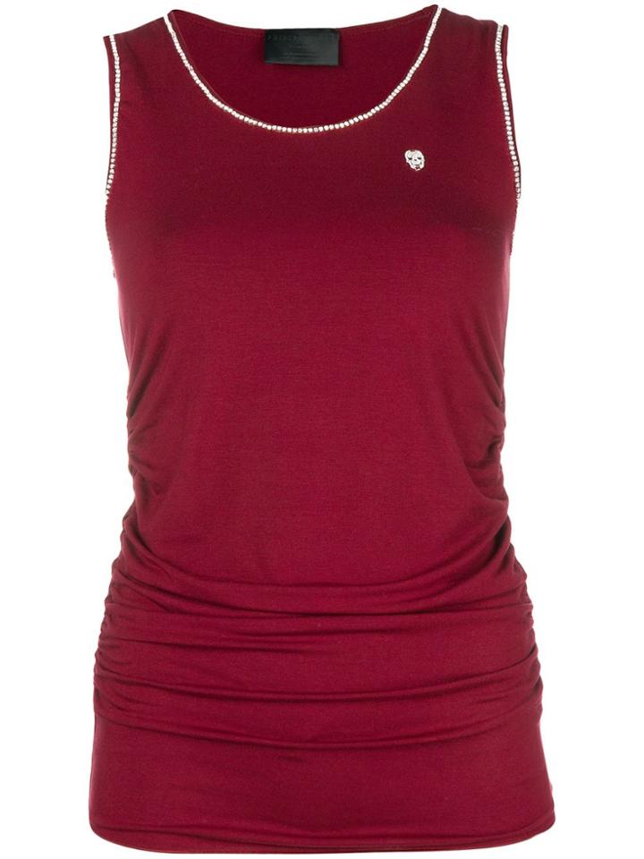 Philipp Plein Strass Embellished Top - Red