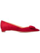 Rupert Sanderson New Aga Pointed Toe Shoe With Pebble - Red