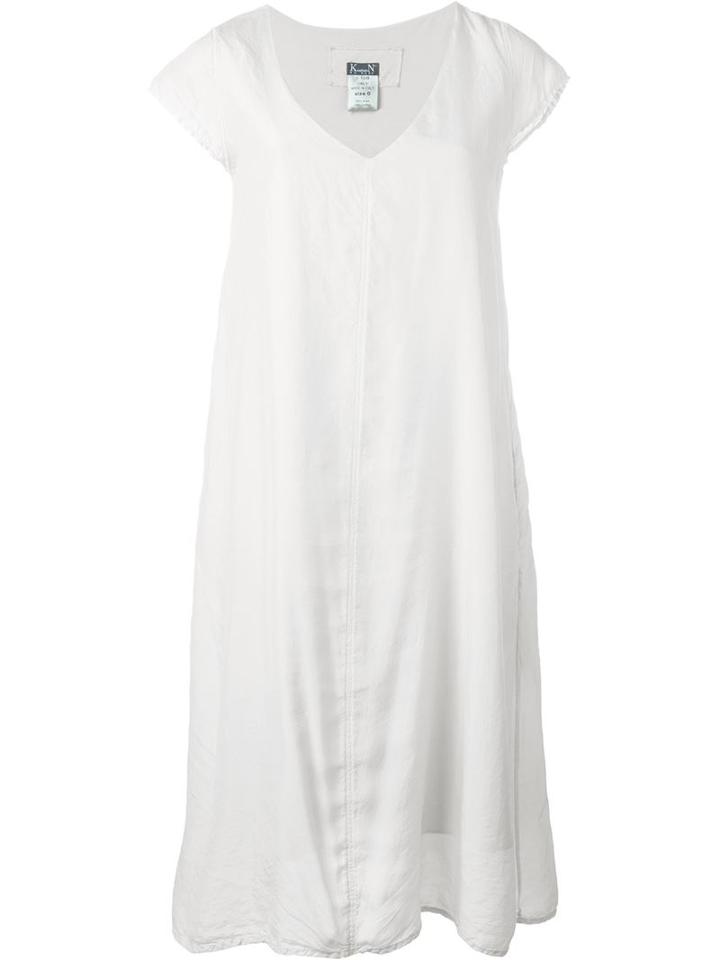 Kristensen Du Nord Shortsleeved Midi Dress, Women's, Size: 2, Nude/neutrals, Silk/cotton