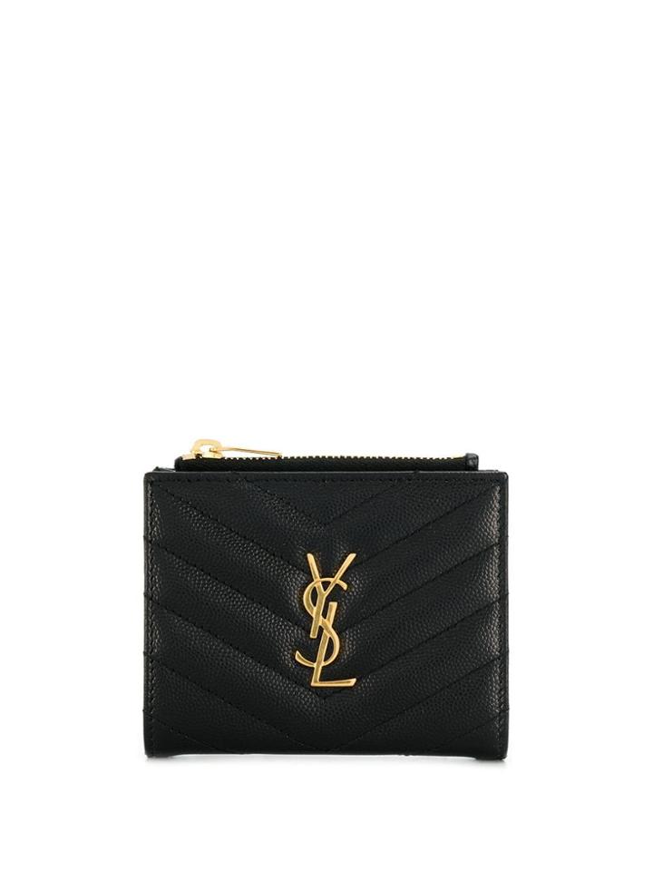Saint Laurent Logo Plaque Card Holder - Black