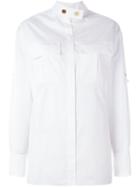 Alexandre Vauthier Band Collar Shirt, Women's, Size: 38, White, Cotton